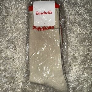 Beige and Red Men's Socks